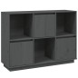 vidaXL Aparador de madera maciza de pino gris 110,5x35x80 cm