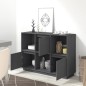 vidaXL Aparador de madera maciza de pino gris 110,5x35x80 cm