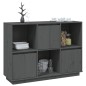 vidaXL Aparador de madera maciza de pino gris 110,5x35x80 cm