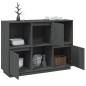 vidaXL Aparador de madera maciza de pino gris 110,5x35x80 cm