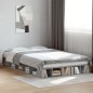 vidaXL Estructura de cama madera de ingeniería gris hormigón 135x190cm vidaXL Estructura de cama madera de ingeniería gris hormigón 135x190cm