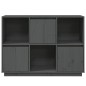 vidaXL Aparador de madera maciza de pino gris 110,5x35x80 cm