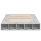 vidaXL Estructura de cama madera de ingeniería gris hormigón 135x190cm vidaXL Estructura de cama madera de ingeniería gris hormigón 135x190cm