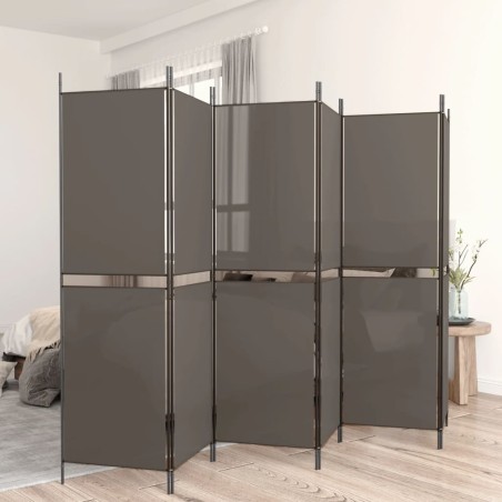 vidaXL Biombo divisor de 6 paneles de tela gris antracita 300x180 cm