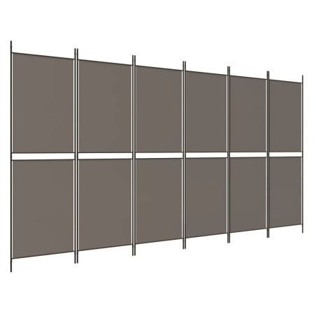 vidaXL Biombo divisor de 6 paneles de tela gris antracita 300x180 cm