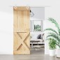 vidaXL Puerta corredera con herrajes madera maciza de pino 85x210 cm vidaXL Puerta corredera con herrajes madera maciza de pino 85x210 cm