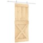 vidaXL Puerta corredera con herrajes madera maciza de pino 85x210 cm vidaXL Puerta corredera con herrajes madera maciza de pino 85x210 cm
