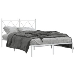 vidaXL Estructura de cama de metal con cabecero blanca 120x200 cm