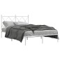 vidaXL Estructura de cama de metal con cabecero blanca 120x200 cm vidaXL Estructura de cama de metal con cabecero blanca 120x200 cm