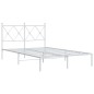 vidaXL Estructura de cama de metal con cabecero blanca 120x200 cm vidaXL Estructura de cama de metal con cabecero blanca 120x200 cm