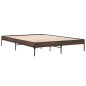 vidaXL Estructura cama madera ingeniería metal marrón roble 140x200 cm vidaXL Estructura cama madera ingeniería metal marrón roble 140x200 cm