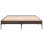 vidaXL Estructura cama madera ingeniería metal marrón roble 140x200 cm vidaXL Estructura cama madera ingeniería metal marrón roble 140x200 cm
