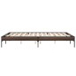 vidaXL Estructura cama madera ingeniería metal marrón roble 140x200 cm vidaXL Estructura cama madera ingeniería metal marrón roble 140x200 cm