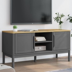 vidaXL Mueble de TV FLORO madera maciza de pino gris 114x43x55 cm