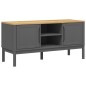 vidaXL Mueble de TV FLORO madera maciza de pino gris 114x43x55 cm vidaXL Mueble de TV FLORO madera maciza de pino gris 114x43x55 cm