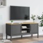 vidaXL Mueble de TV FLORO madera maciza de pino gris 114x43x55 cm vidaXL Mueble de TV FLORO madera maciza de pino gris 114x43x55 cm