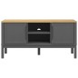 vidaXL Mueble de TV FLORO madera maciza de pino gris 114x43x55 cm vidaXL Mueble de TV FLORO madera maciza de pino gris 114x43x55 cm