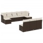 vidaXL Set de sofás de jardín 10 pzas y cojines ratán sintético marrón vidaXL Set de sofás de jardín 10 pzas y cojines ratán sintético marrón