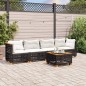 vidaXL Set de muebles de jardín 5 pzas y cojines ratán sintético negro vidaXL Set de muebles de jardín 5 pzas y cojines ratán sintético negro