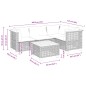 vidaXL Set de muebles de jardín 5 pzas y cojines ratán sintético negro