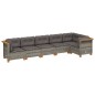 vidaXL Set de muebles de jardín 6 pzas y cojines ratán sintético gris vidaXL Set de muebles de jardín 6 pzas y cojines ratán sintético gris