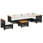 vidaXL Set de sofás de jardín 7 pzas con cojines ratán sintético negro vidaXL Set de sofás de jardín 7 pzas con cojines ratán sintético negro