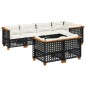 vidaXL Set de sofás de jardín 7 pzas con cojines ratán sintético negro vidaXL Set de sofás de jardín 7 pzas con cojines ratán sintético negro