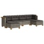 vidaXL Set de muebles de jardín 6 pzas y cojines ratán sintético gris vidaXL Set de muebles de jardín 6 pzas y cojines ratán sintético gris
