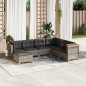 vidaXL Set de sofás de jardín 7 pzas con cojines ratán sintético gris vidaXL Set de sofás de jardín 7 pzas con cojines ratán sintético gris