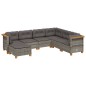 vidaXL Set de sofás de jardín 7 pzas con cojines ratán sintético gris vidaXL Set de sofás de jardín 7 pzas con cojines ratán sintético gris