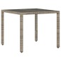 vidaXL Set comedor jardín 5 pzas y cojines ratán sintético vidrio gris