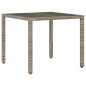 vidaXL Set comedor jardín 5 pzas y cojines ratán sintético vidrio gris vidaXL Set comedor jardín 5 pzas y cojines ratán sintético vidrio gris