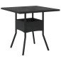 vidaXL Set comedor jardín 3 pzas cojines ratán sintético vidrio negro vidaXL Set comedor jardín 3 pzas cojines ratán sintético vidrio negro
