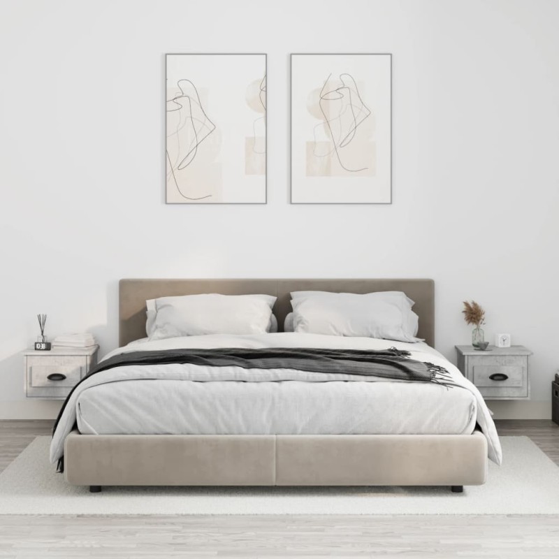 vidaXL Mesita de noche de pared 2 uds color gris hormigón 41,5x36x28cm vidaXL Mesita de noche de pared 2 uds color gris hormigón 41,5x36x28cm