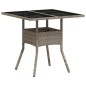 vidaXL Set comedor jardín 5 pzas y cojines ratán PE vidrio gris claro vidaXL Set comedor jardín 5 pzas y cojines ratán PE vidrio gris claro