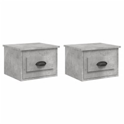 vidaXL Mesita de noche de pared 2 uds color gris hormigón 41,5x36x28cm