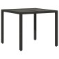 vidaXL Set comedor jardín 5 pzas cojines ratán sintético vidrio negro