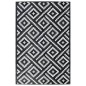 vidaXL Alfombra de exterior PP blanco y negro 120x180 cm vidaXL Alfombra de exterior PP blanco y negro 120x180 cm