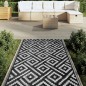 vidaXL Alfombra de exterior PP blanco y negro 120x180 cm vidaXL Alfombra de exterior PP blanco y negro 120x180 cm