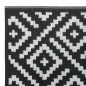 vidaXL Alfombra de exterior PP blanco y negro 120x180 cm vidaXL Alfombra de exterior PP blanco y negro 120x180 cm