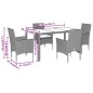 vidaXL Set de comedor jardín 5 pzas con cojines ratán PE acacia negro vidaXL Set de comedor jardín 5 pzas con cojines ratán PE acacia negro