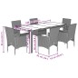 vidaXL Set de comedor jardín 7 pzas con cojines ratán PE acacia negro vidaXL Set de comedor jardín 7 pzas con cojines ratán PE acacia negro