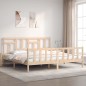 vidaXL Estructura de cama de matrimonio con cabecero madera maciza vidaXL Estructura de cama de matrimonio con cabecero madera maciza
