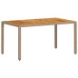 vidaXL Set de comedor jardín 7 pzas con cojines ratán PE acacia beige vidaXL Set de comedor jardín 7 pzas con cojines ratán PE acacia beige