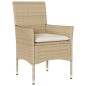 vidaXL Set de comedor jardín 9 pzas con cojines ratán PE acacia beige vidaXL Set de comedor jardín 9 pzas con cojines ratán PE acacia beige