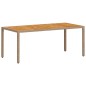 vidaXL Set de comedor jardín 9 pzas con cojines ratán PE acacia beige vidaXL Set de comedor jardín 9 pzas con cojines ratán PE acacia beige