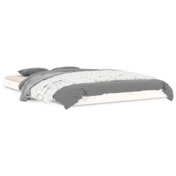vidaXL Estructura de cama madera maciza de pino blanco 120x190 cm
