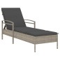 vidaXL Tumbona con cojín ratán sintético gris claro 63x200x81 cm vidaXL Tumbona con cojín ratán sintético gris claro 63x200x81 cm
