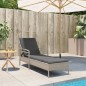 vidaXL Tumbona con cojín ratán sintético gris claro 63x200x81 cm vidaXL Tumbona con cojín ratán sintético gris claro 63x200x81 cm