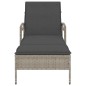 vidaXL Tumbona con cojín ratán sintético gris claro 63x200x81 cm vidaXL Tumbona con cojín ratán sintético gris claro 63x200x81 cm